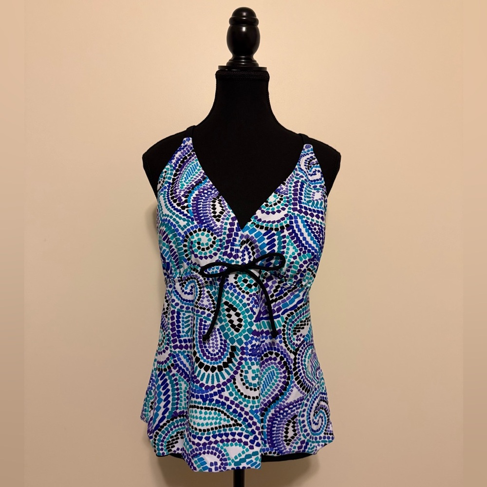 Ocean Dream Tankini Blue, Teal, and Purple Swimsuit Top